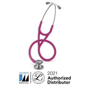Littmann® Cardiology IV™ Stethoscope, Standard-Finish Chestpiece, Raspberry Tube, Stainless Stem and Headset, 27 inch, 6158